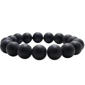 Matte Black Onyx Beaded Bracelet 6mm NWT (MJW015)